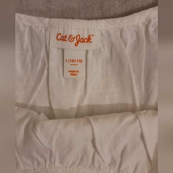 Cat & Jack Girls Smocked Top White Size Medium 10-12 - Picture 3 of 3